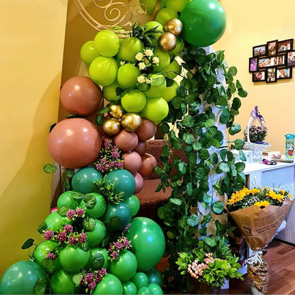 YAOWKY Green Balloons - 100PCS Latex Balloon Garland Kit | 5-18 Inches for Birthday, Wedding & Graduation Decor