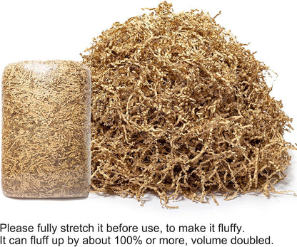Mefleet 1/2 LB Crinkle Cut Paper Shred Filler 8 oz Brown Crinkle Shredded Paper for Gift Box - Gift Basket Bag Filler - Grass Cushion Stuffing for Easter, Mother's day, Birthday Packaging Wrapping