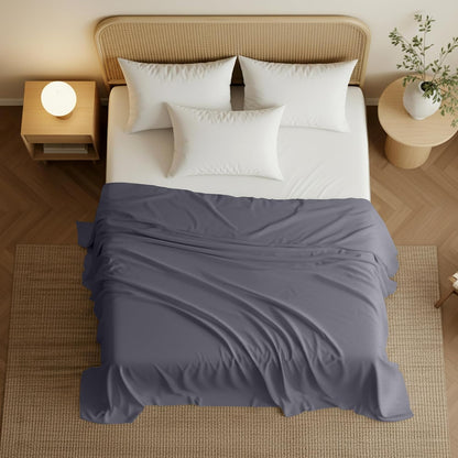 Utopia Bedding Flat Sheet - Soft Brushed Microfiber - Queen Size, Grey - Fade & Shrinkage Resistant