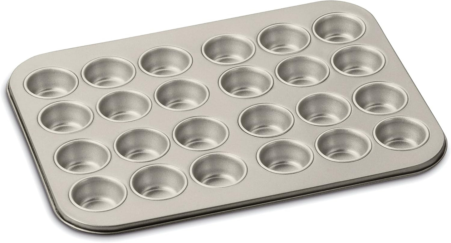 Cuisinart Chef's Classic Nonstick Mini Muffin Pan - 24-Cup, Champagne Finish for Easy Baking