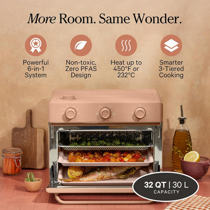 Our Place Large Wonder Oven - 6-in-1 Stainless Steel Air Fryer Toaster Oven | 31.7 QT Capacity - Toast, Roast, Bake & More | Spice