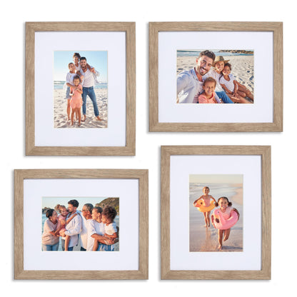 Sheffield Home 4 Piece Gallery Wall Frame Set, 8x10 Inch, Light Natural