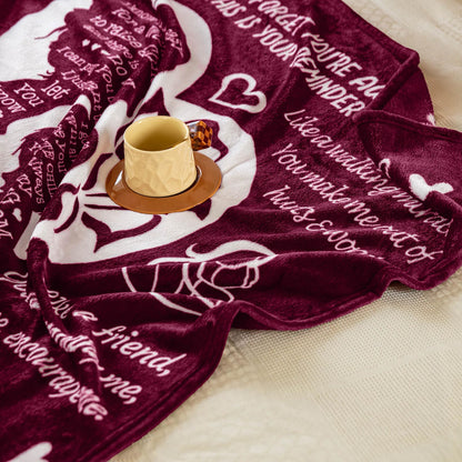 Mom Blankets for Mother from Daughter & Son,I Love You,Mom Blanket, Warm Soft Blankets for Dear Mom, Gifts for Mom Birthday50 x 70" (Burgundy)