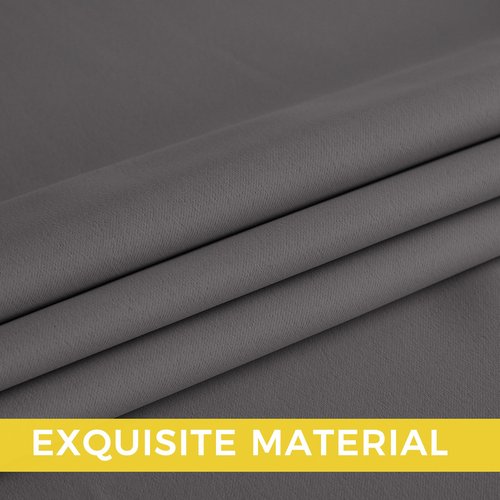 NICETOWN Grey Light Blocking Curtains 63 Inches Long 2 Panels for Living Room, Bedroom, Office Thermal Insulated Blackout Drapes Solid Grommet Noise Reducing Window Curtains, W40