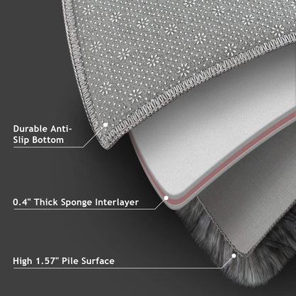 Ophanie Soft Fluffy Shaggy Area Rug - Aesthetic Tie-Dyed Black & Light Grey | 4x6 Ft for Bedroom, Living Room, Nursery