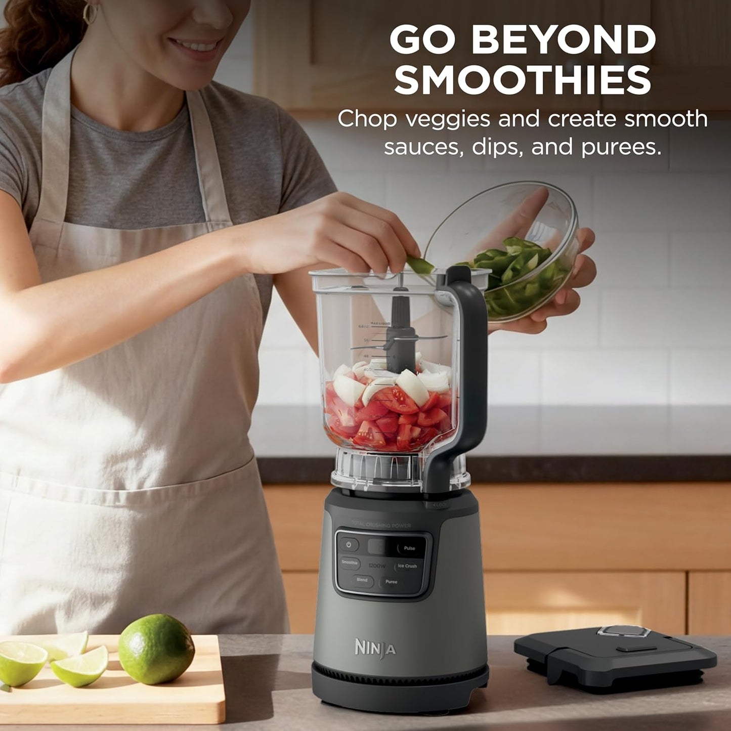 Ninja BlendPro Kitchen System - 72 oz Full-Size Blender & 5-Cup Food Processor | 1200W Total Crushing Tech, Beige
