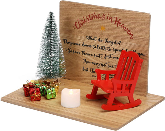 Regine Switzerland Christmas Memorial Candle Holders - Elegant Rocking Chair Ornament for Remembrance