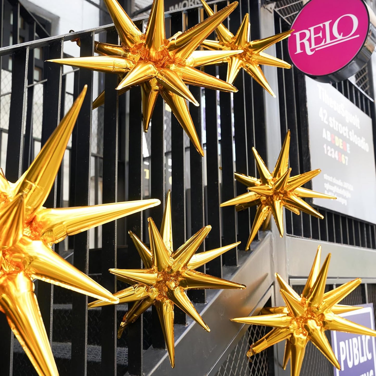 PartyWoo Metallic Gold Star Foil Balloons - 6 Different Sizes | 22-Inch Mylar Balloons for Weddings, Graduations & Birthdays