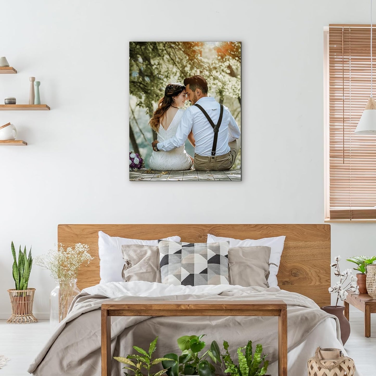 WEGA Custom Canvas Prints - Personalized Framed 8x10 Photo Wall Art Gifts for Family, Pets & Weddings