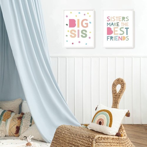 LARTSFRO Wall Art Decor - Inspirational Posters for Sisters | Set of 4 Unframed 10x8 Inch Prints