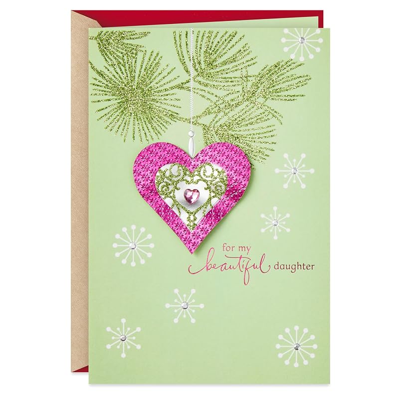 Hallmark Heart Ornament Christmas Card for Daughter - Variation of THIS listing