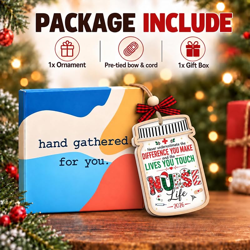 Nurse Ornament 2026 | The Lives You Touch - Nurse Christmas Keepsake, RN Gift