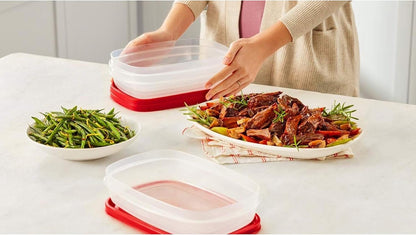 Rubbermaid EasyFindLids Meal Prep Containers - 5.5 Cup Size in Vibrant Red for Convenient Storage