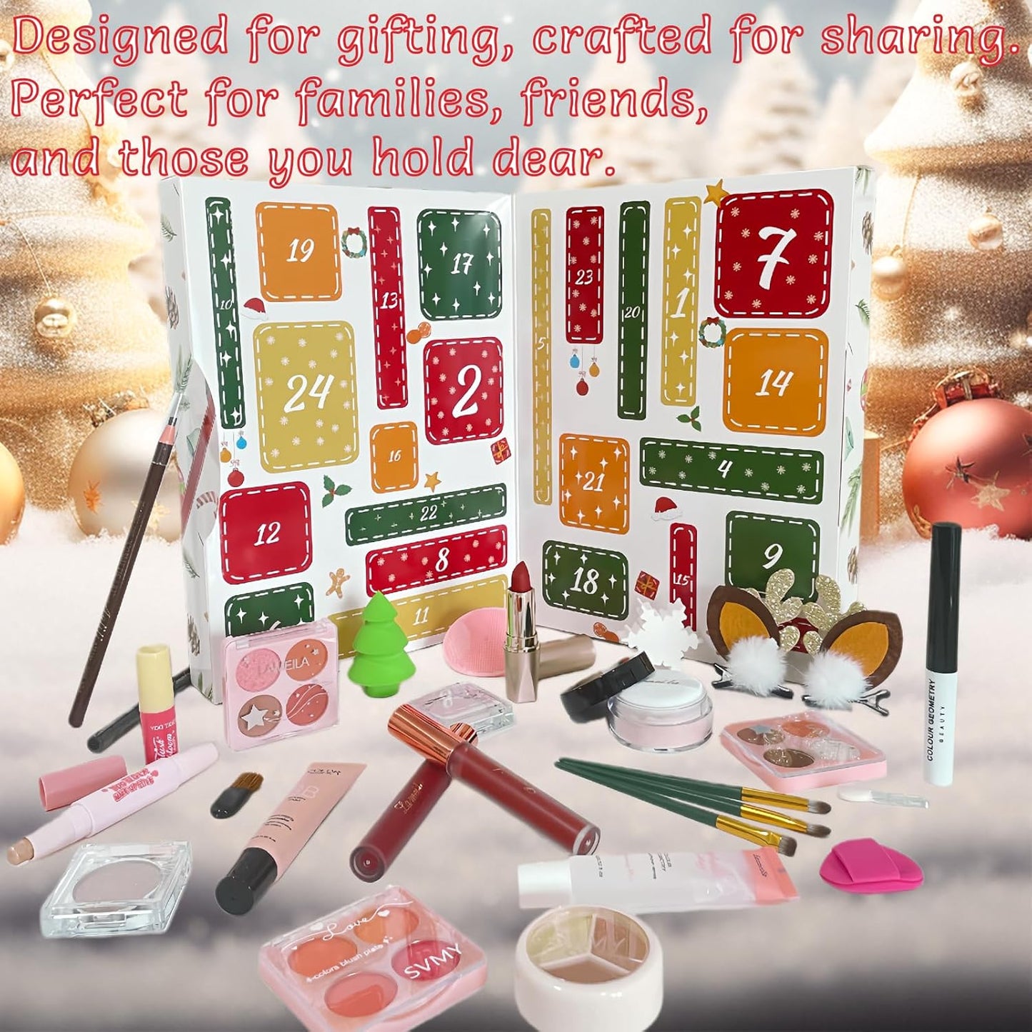 Skiennix Makeup Advent Calendar 2025 - 24 Days of Holiday Surprises for Women & Teens | Complete Gift Set