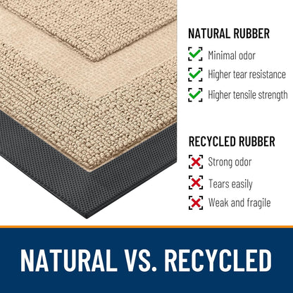 OLANLY Waterproof Front Door Mat - All-Season Indoor/Outdoor Doormat, Easy Clean, 47x32, Off-White
