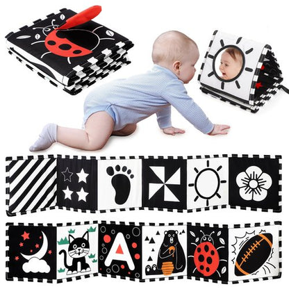 URMYWO Black and White Baby Toy, Tummy Time High Contrast Newborn Toys 0-3 Months, Soft Baby Book, Visual Stimulation Montessori Sensory Infant Toys 0-6-12 Months, Boy Girl Shower Gift, Easter Stuffer