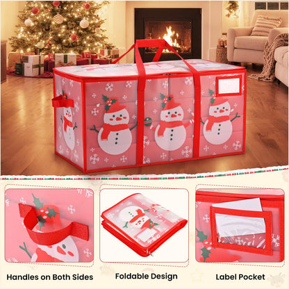 Regine Switzerland Christmas Ornament Storage Box - Waterproof, Adjustable Dividers, 128 Capacity, Dual Zippers