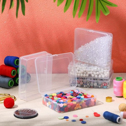 Jetec Mini Clear Beads Storage Containers - 6 Pieces for Jewelry, Crafts & Small Items | 5 x 4 x 1.3 Inch