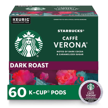 Starbucks K-Cup Coffee Pods - Dark Roast Caffè Verona for Hot or Iced Coffee | 60 Pods