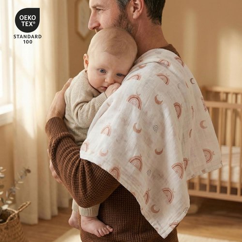 GLLQUEN Baby Receiving Blanket - Soft Cotton Muslin Swaddle for Newborns | 6 Pack in Sun Design