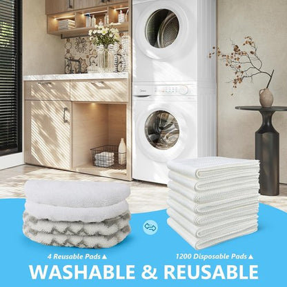 Bissell Steam Mop Pads Replacement - Compatible with Powerfresh Series 1544, 1440, 2075A | 6-Pack