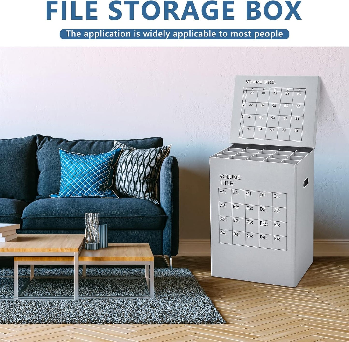 PerKoop Blueprint Holder - 2 Pack Storage Organizer for Posters & Charts | 40 Slots, 25 x 17.7 x 14.2 Inch