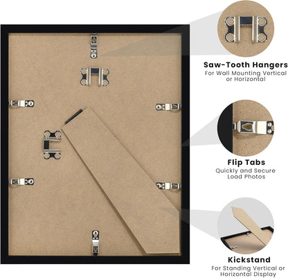 Upsimples 8x10 Picture Frame Set of 5 - Includes 8.5x11 Certificate Frame | Stylish Home Decor