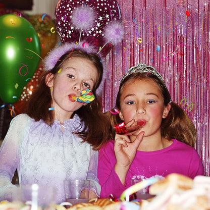 **Regine Switzerland Tinsel Curtain - Pink Glitter Foil Fringe Decor for Parties | 2 Pack**