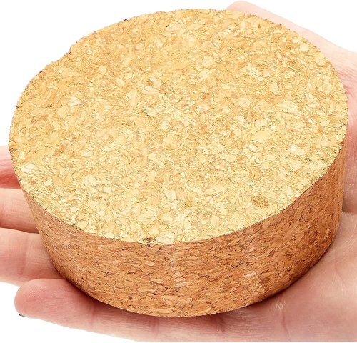 Juvale Large Tapered Cork Pucks & Plugs - Size #48, 3.48 x 3.27 x 1.29 in, 3-Pack - Wide Cork Stopper for Sealing Jars, Bottles & DIY Crafts