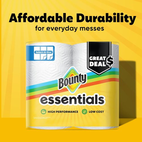 Bounty Essentials Select-A-Size Paper Towels - 6 Double Rolls | 108 Sheets Per Roll, White