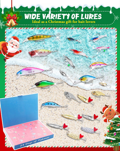 UCEC Fishing Advent Calendar 2025 - 24 Days of Fishing Gifts for Men & Teens | Countdown to Christmas