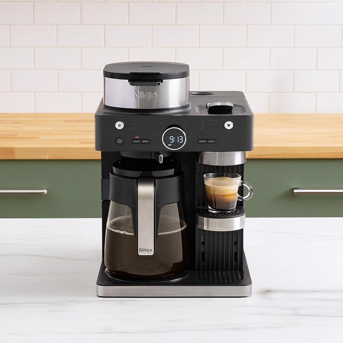 Ninja Espresso Maker - 3 Brew Styles & Built-in Frother | Single-Serve Coffee & Nespresso Compatible, Black