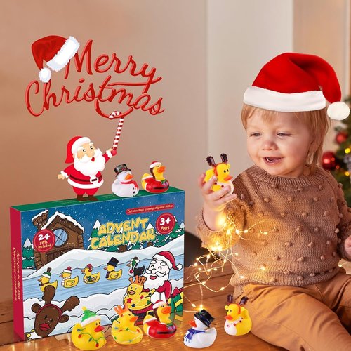 Advent Calendar 2025 - 24 Days of Fun Rubber Duck Set for Kids | Perfect Christmas Gifts for Ages 3-6