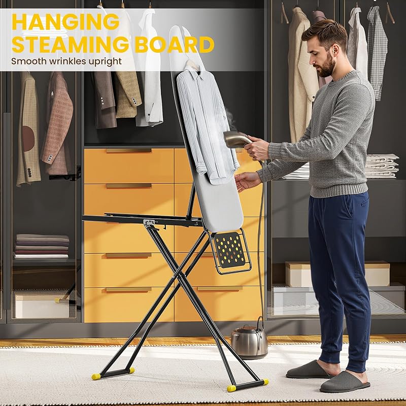 2-in-1 Ironing Board with Iron Rest and Stand – Foldable, Adjustable Height