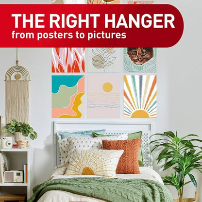 Command Poster Strips - 64 Damage-Free Hangers for Easy Wall Decor | No Tools Required, White Adhesive