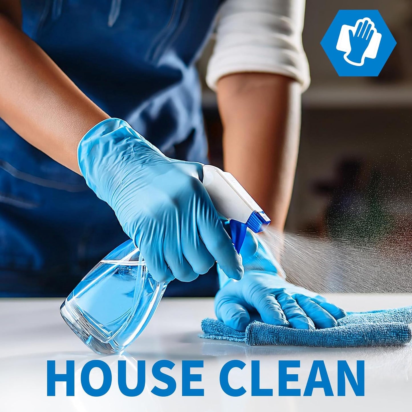 Medguy Medical Blue Nitrile Exam Gloves - 4.5 Mil, 100 Pcs, Powder-Free & Latex-Free, Food-Safe