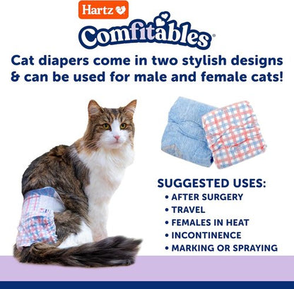 Hartz Comfitables Cat Diapers, Size S 16 Count, Comfortable & Secure Fit, Easy to Put On