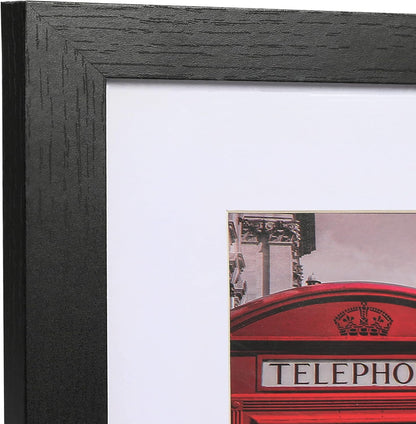 PEALSN 8x10 Picture Frame Set of 6 - Display 5x7 with Mat or 8x10 Without Mat in Black Woodgrain