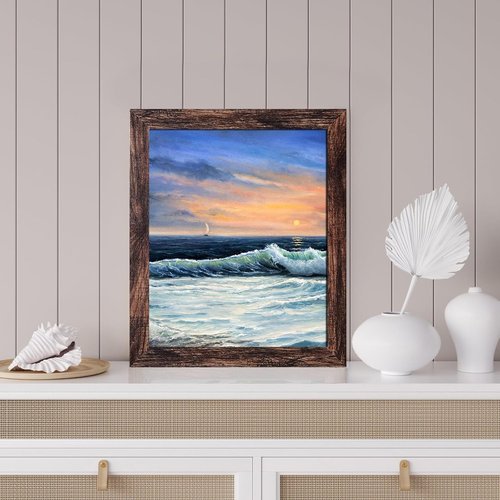 LUCKYLIFE 8x10 Picture Frame - Brown Wall Mount or Tabletop Display | Set of 2 Frames