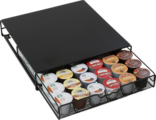 DecoBrothers K-Cup Holder - Stylish Drawer Storage for 36 Coffee Pods | Black Finish