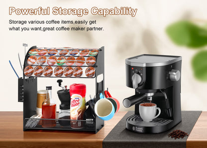 Kinkota Metal K Cup Holders for Counter, K Cup Organizer, Large Capacity Coffee Pod Holder Coffee Station Organizer, Durable Coffee Bar Accessories