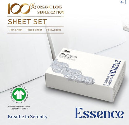 Mayfair Linen King Size Organic Cotton Sheets - 4 PC Soft & Cooling White Percale Set | GOTS Certified, 16" Deep Pocket