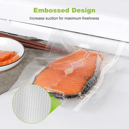Bonsenkitchen Vacuum Sealer Bags - Heavy Duty BPA-Free Food Storage Rolls, 8" x 50', 2-Pack for Sous Vide Cooking