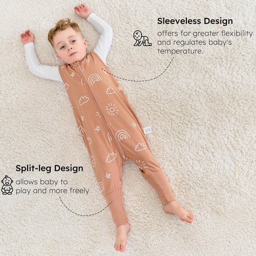 Yoofoss Toddler Sleep Sack With Feet 24-36 Months 100% Organic Cotton Baby Sleep Sack with Legs Toddler Wearable Blanket with 2-Way Zipper