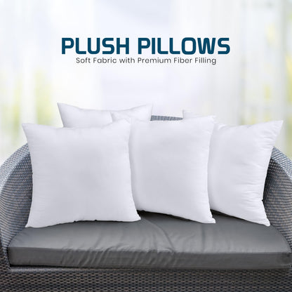 Utopia Bedding Throw Pillows (Set of 4, White) – 20 x 20 Inches Down Alternative Pillows for Bed, Sofa, and Couch - Fluffy Decorative Stuffer Pillow for Indoors & Outdoors