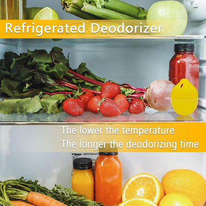 Skiennix Refrigerator Deodorizer - Natural Gel Eliminates Stubborn Odors | 4 Pcs Lemon Flavor