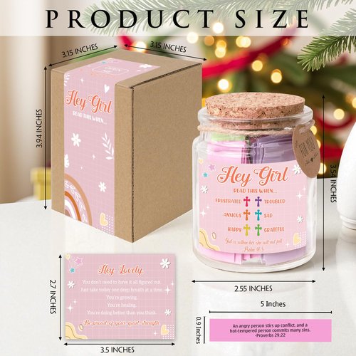 Bible Verse Jar for Teen Girl – First Communion Gifts for Girls, Christian Gift For Teens, Graduation Gifts