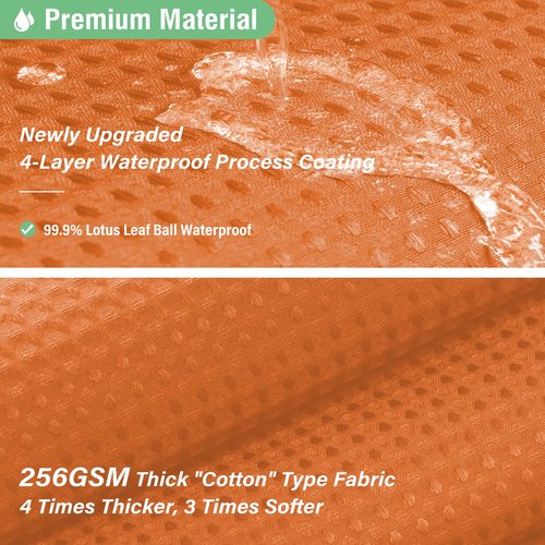 Dynamene Extra Long Shower Curtain - 84 Inch Long Waffle Weave Heavy Duty Fabric Bathroom Shower Curtain, Neutral Weighted Hotel Thick Bath Curtain Set with 12 Plastic Hooks,72x84, Burnt Orange