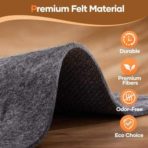 Veken Non Slip Cushioned Rug Pad Gripper 8 x 10 Ft, Felt and Silicone Backing, 1/4 inch Thick Carpet Liner for Hardwood Floors and Finishes, Under Area Rugs Anti Skid Mat, Keep Rugs Safe and in Place