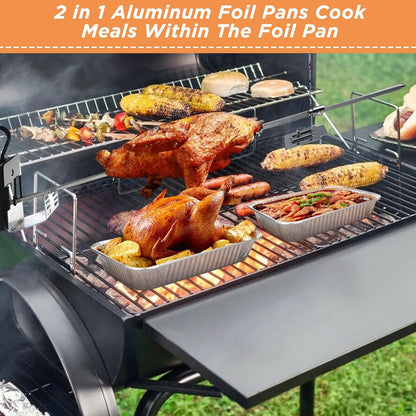 Weber - 20 Pack Compatible Drip Pans for Spirit, Q, Genesis Grills | Disposable Aluminum Foil Grease Trays 6 x 1.4 x 8.6 Inches